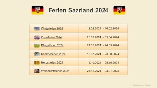 Ferien Saarland 2024 [upl. by Enirehtahc]