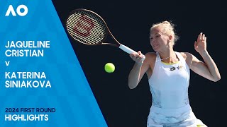 Jaqueline Cristian v Katerina Siniakova Highlights  Australian Open 2024 First Round [upl. by Borden]