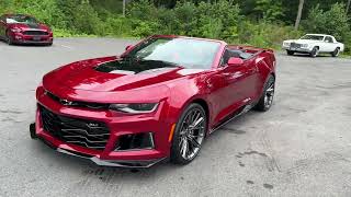 23 Camaro ZL1 Convertible 62 Supercharged V8 6 speed manual Radiant Red Tintcoat 700 miles [upl. by Eirbua392]