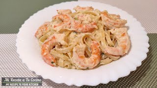 Pasta CREMOSA😍 🍤DELICIOSA Receta 🔥  CREAMY Pasta DELICIOUS Recipe [upl. by Wurster750]