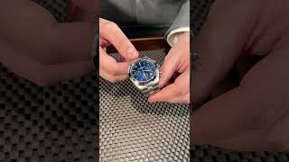 Vacheron Constantin Overseas Blue Dial Chronograph Steel Mens Watch 5500V Review  SwissWatchExpo [upl. by Lindell]