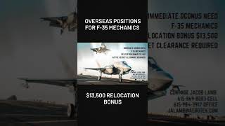 F35 Mechanics 13500 Relo Email Jalambaerotekcom usmc usnavy usairforce fighterjet f35 [upl. by Swithin]