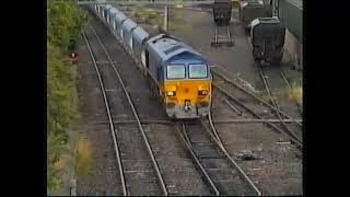 Railways in July 1997 Coal freight with class 59s at Knottingley [upl. by Fantasia]