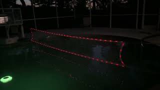 Check Out This LED Pool Volleyball Net At Night [upl. by Ithaman]