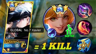 Xavier Face Global Buffed Fanny  She Wipeout my Whole Team instantly XAVIER Best Build XAVIER [upl. by Coleen]