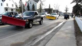 Old Forge NY Syncronized Snow Plows St Patricks Parade [upl. by Lednyc]