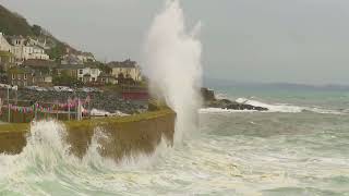 Intense winds amp big waves mousehole cornwall ukweather [upl. by Gundry]