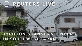 LIVE Typhoon Shanshan lingers in southwest Japan  REUTERS [upl. by Adnov]