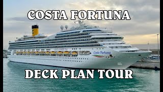 Costa Fortuna cruise ship deck plan tour [upl. by Aremat761]