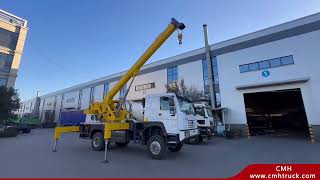 howo 4x4 rough terrain crane truck 10T 20M length [upl. by Dulcia]