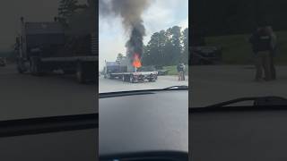 Tragic Semi Truck Fire on I45 Heartbreaking Scene Unfolds [upl. by Acinorej]