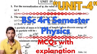 bsc 4rth semester physics unit 4 mcqs with explanation quantum theory wave particle duality mcqs [upl. by Tnahsin]