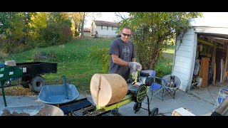 Forestwest 15ton Electric Log Splitter Tested with Ash wood in Canada [upl. by Rumpf]