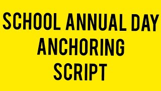 School Annual Day Anchoring Speech English Script  Includes 5 Tips for Students [upl. by Boeschen385]