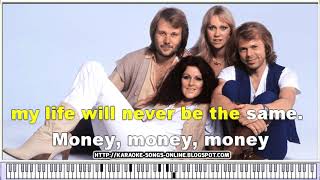 Abba Greatest hits  Money Money  Instrumental Karaoke Version with virtual piano amp lyricsYOUTUBE [upl. by Rehttam]