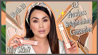 Elf Cosmetics Brightening Flawless Concealer 8 Hour Wear Test and Review [upl. by Tacye]