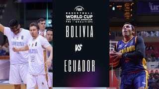 Clasificatorio PreMundial FIBA 2027 Sudamérica BOLIVIA VS ECUADOR 5957 [upl. by Sherrer]