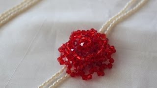 Rose Flower Beading Lesson Video [upl. by Terrell]