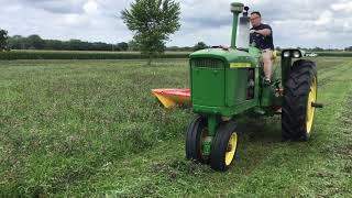 Mowing Hay with 1967 John Deere 3020 and BDR185 Drum Mower [upl. by Ecaidnac]