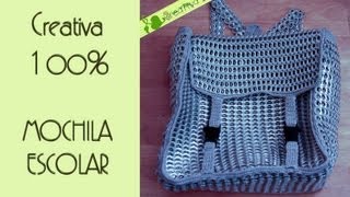 Tutorial Mochila Escolar hecha con anillas de lata parte 1 [upl. by Maxi]