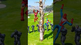 GTA V SPIDERMAN amp IRON MAN SAVE HULK FROM VENOM BROTHERS shorts gta5 [upl. by Akinit]