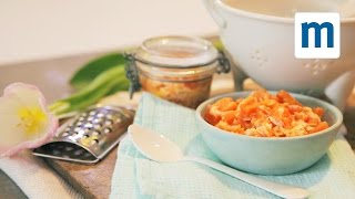 Salmon with carrots amp tomato purée  Weaning with Annabel Karmel [upl. by Sheryle520]