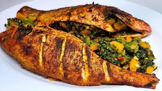 STUFFED RED SNAPPER  recipe oven roasted stuffed fish caribbean style [upl. by Ibbor]