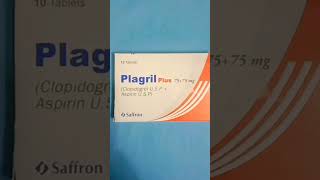 Plagril plus 7575 mg clopidogrel USP aspirin USP saffron product [upl. by Howell]