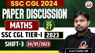 SSC CGL 2024  PAPER DISCUSSION  SSC CGL TIERI 2023  SET 27  By Ajay Rana Sir [upl. by Maxentia80]