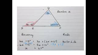 Buitehoek van driehoek meetkunde wiskdou Graad 8 en ouer [upl. by Kinsler]