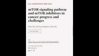 mTOR signaling pathway and mTOR inhibitors in cancer progress and challenges  RTCLTV [upl. by Eslud525]