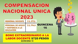 Compensación Nacional Única 2023 CNU y bono al Reconocimiento extraordinario a la labor docente [upl. by Annaya503]