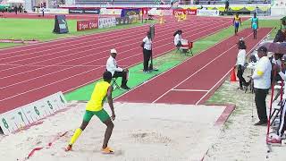 CARIFTA Games 2024 Grenada  Boys Long Jump Under 20 Winner Interview [upl. by Brittni965]