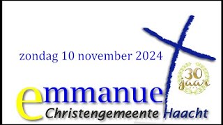 Zondagsdienst Emmanuel Haacht 10 november 2024 [upl. by Nyltiac]