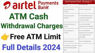 Airtel payment bank atm cash withdrawal charges  Airtel payment bank atm charges [upl. by Nimrak]