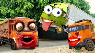 Bus Telolet Basuri Dikejar Zombie Truk Oleng Dump Truck Truk Molen Kontainer Kereta Truk Pasir [upl. by Shayn]