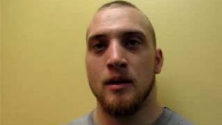 Iowa LB Pat Angerer  Northwestern postgame [upl. by Leasia]