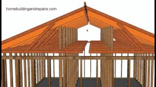 How To Convert Existing Truss Roof Flat Ceiling To Vaulted Ceiling Using Rafters Post and Beam [upl. by Apthorp]