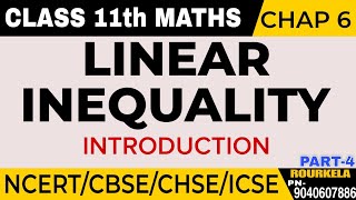 CLASS 11 Maths Linear inequalitiesCBSECHSEICSCINTRODUCTIONIN HINDI FULL EXPLANATION PART4 [upl. by Ahsinaw]