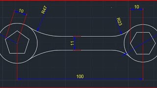 Wrench 🔧 or Spanner 2D drawing in AutoCAD 2025 [upl. by Tammy351]