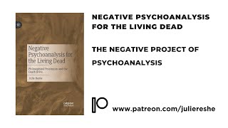 9 Negative Psychoanalysis  THE NEGATIVE PROJECT OF PSYCHOANALYSIS [upl. by Ytsirt]