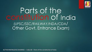 Parts Of The Constitution Of India [upl. by Jenna516]