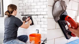 How To Grout A Backsplash  StepByStep Tutorial [upl. by Maclay129]