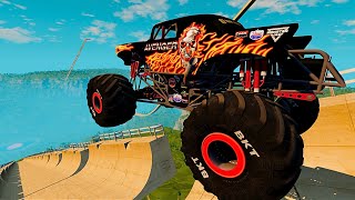 😱 EPIC AVENGER Monster Truck Stunts amp Jumps in BeamNG Drive [upl. by Fenny]