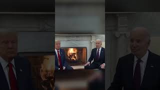 Biden Meets With Trump They Both Look Happy politics [upl. by Jannery]