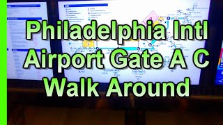 Philadelphia Intl Airport Gate A B C Walk PHL Airport Walk [upl. by Rosati]