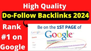 Dofollow Backlinks  Dofollow Backlinks Instant Approval  Dofollow Backlinks Kaise Banaye 2024 [upl. by Faubion811]