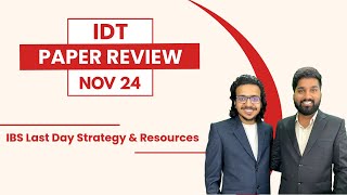 CA FINAL IDT PAPER REVIEW NOV 24  IBS Last Day Strategy Resources Guidance  CA Atul amp Surender [upl. by Dibb]