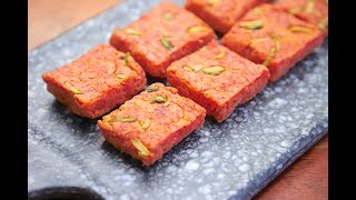 Carrot cake recipe  no bake  carrot kalakand recipe [upl. by Coop]