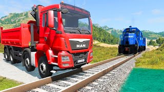 Realistic Long Trailer Truck Transport Car Portal Trap Rescue  BeamNGdrive [upl. by Pius]